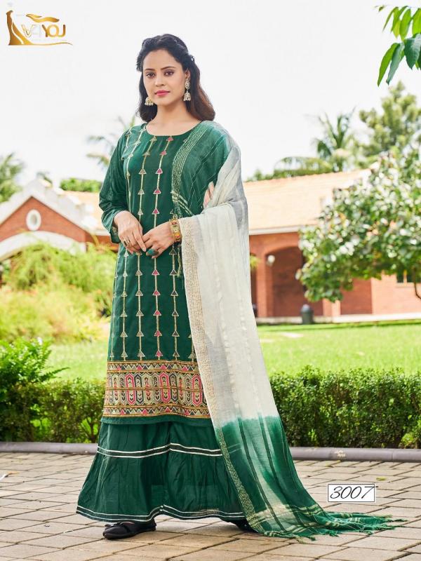 V4you Natashaa Vol 3 Chanderi Fancy Kurti Sharara With Dupatta Collection